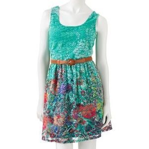 lily rose juniors floral dress no belt summer mini